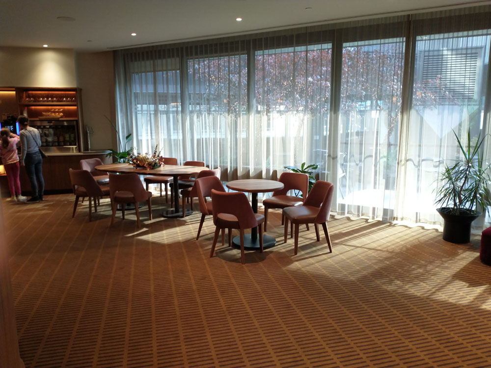 Tables to eat at Executive Lounge