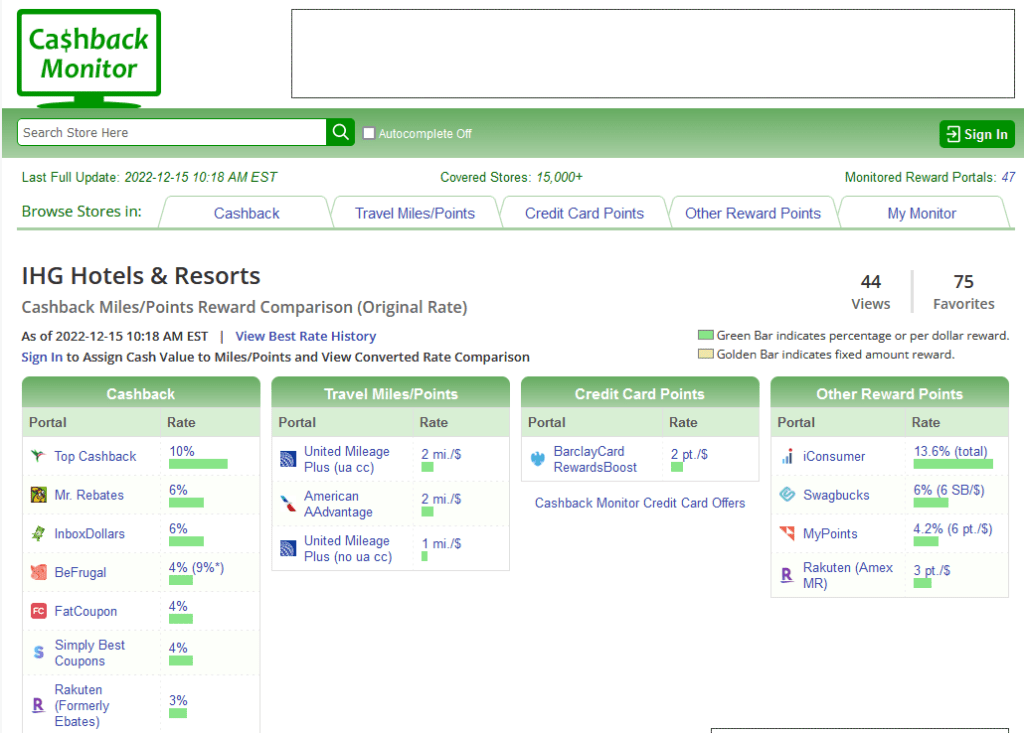 Cash Back Monitor Shopping Portal Site